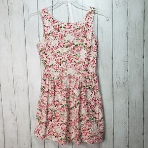 Topshop Women's White Cotton Floral Dress Strappy